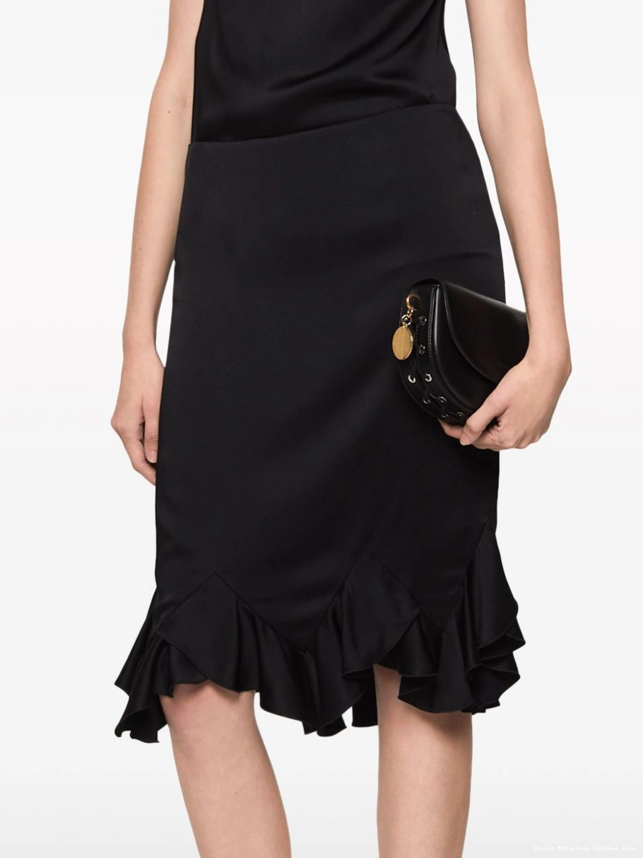 Affordable skirt ruffled McCartney midi Women Stella satin 0824